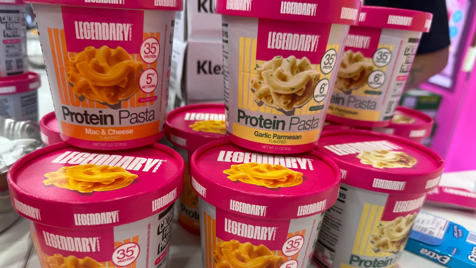 A container of Legendary Foods' protein pasta