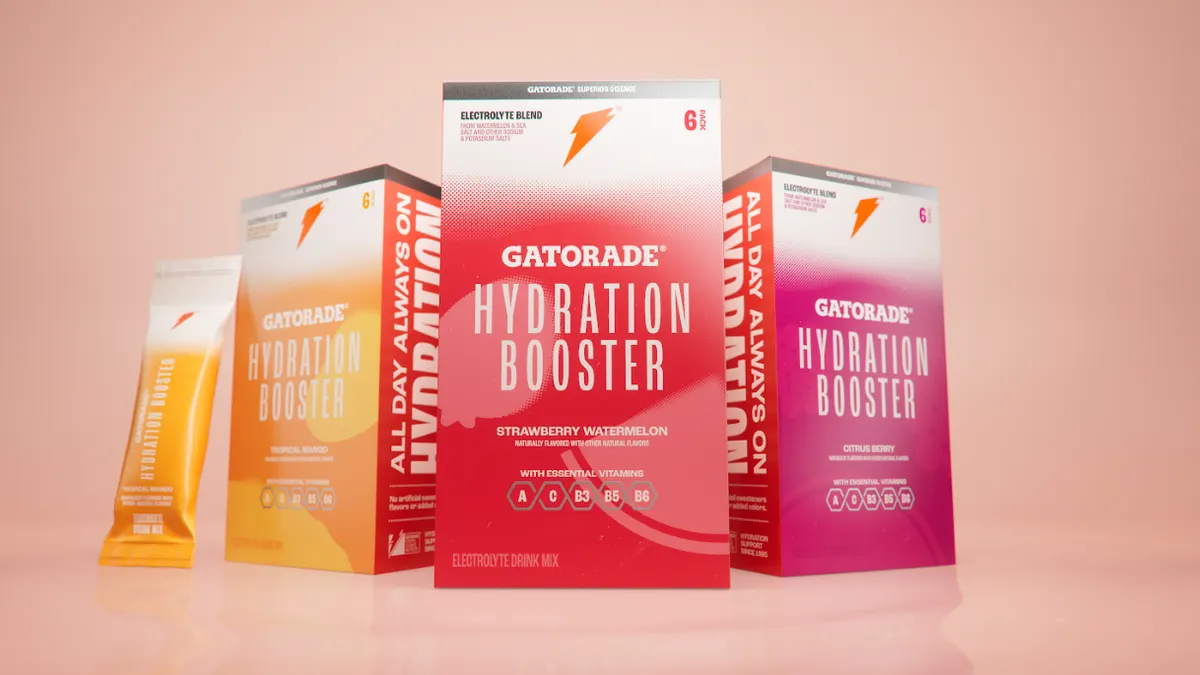 Packets of Gatorade Hydrati.on Booster