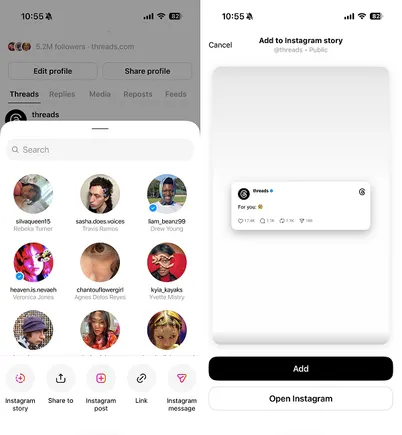 Threads now offers simplified sharing to Instagram
