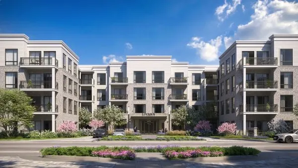 a rendering of a modern apartment building