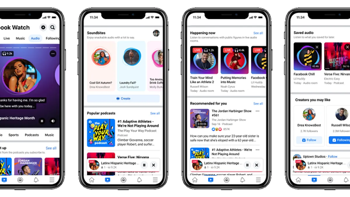 Facebook audio rooms expansion