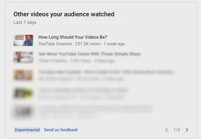 YouTube Other Videos data