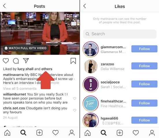 Instagram like counts experiment