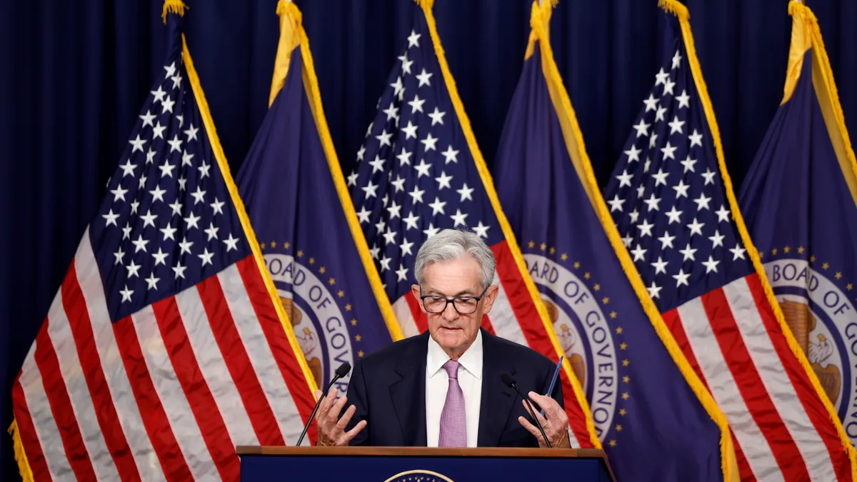 Federal Reserve Chairman Jerome Powell speaks during a news conference following the September meeting of the Federal Open Market Committee at the William McChesney Martin Jr. Federal Reserve Board Building on September 18, 2024 in Washington, DC. The Federal Reserve announced today that they will cut the central bank’s benchmark interest rate by 50 basis points to a new range of 4.75%-5%.