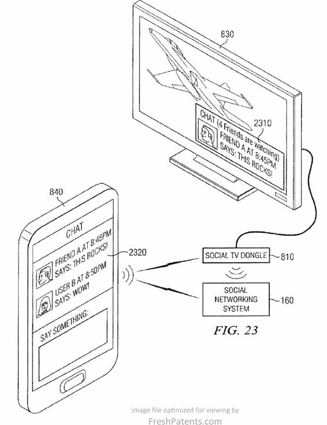 Facebook TV patent