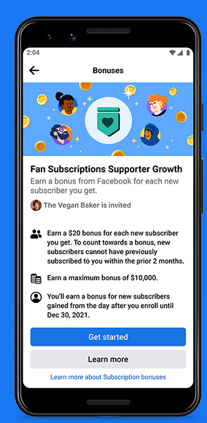 Facebook creator bonus program
