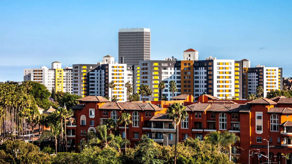 Apartment buildings in Los Angeles's La Brea neighborhood.