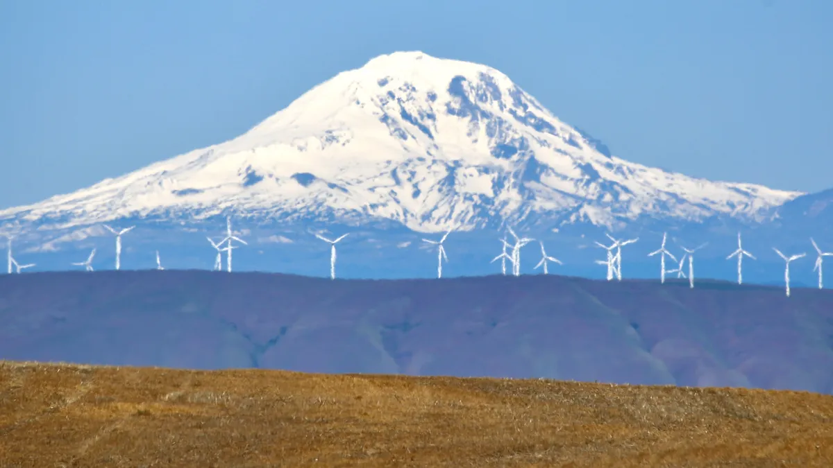 Mt. Adams, Washington, from Sherman County, Oregon.