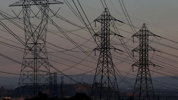A view of electrical transmission towers