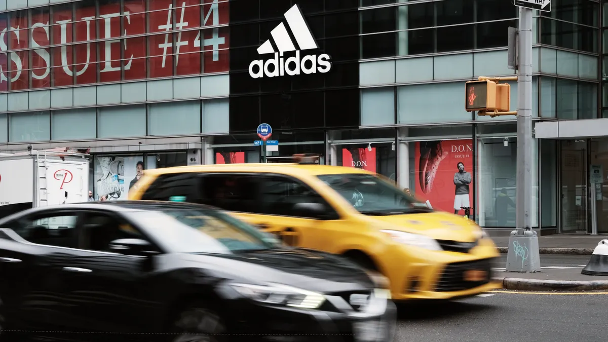 An Adidas store stands in Manhattan on October 25, 2022 in New York City.