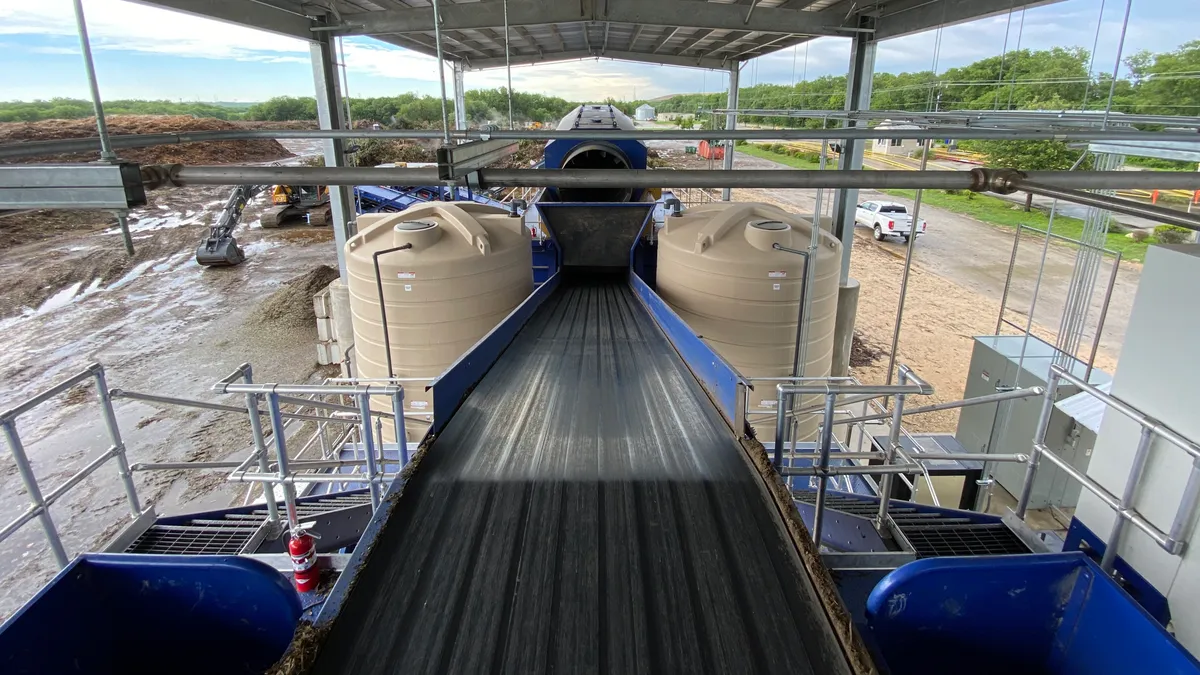 Atlas Organics sort line at San Antonio, Texas compost facility