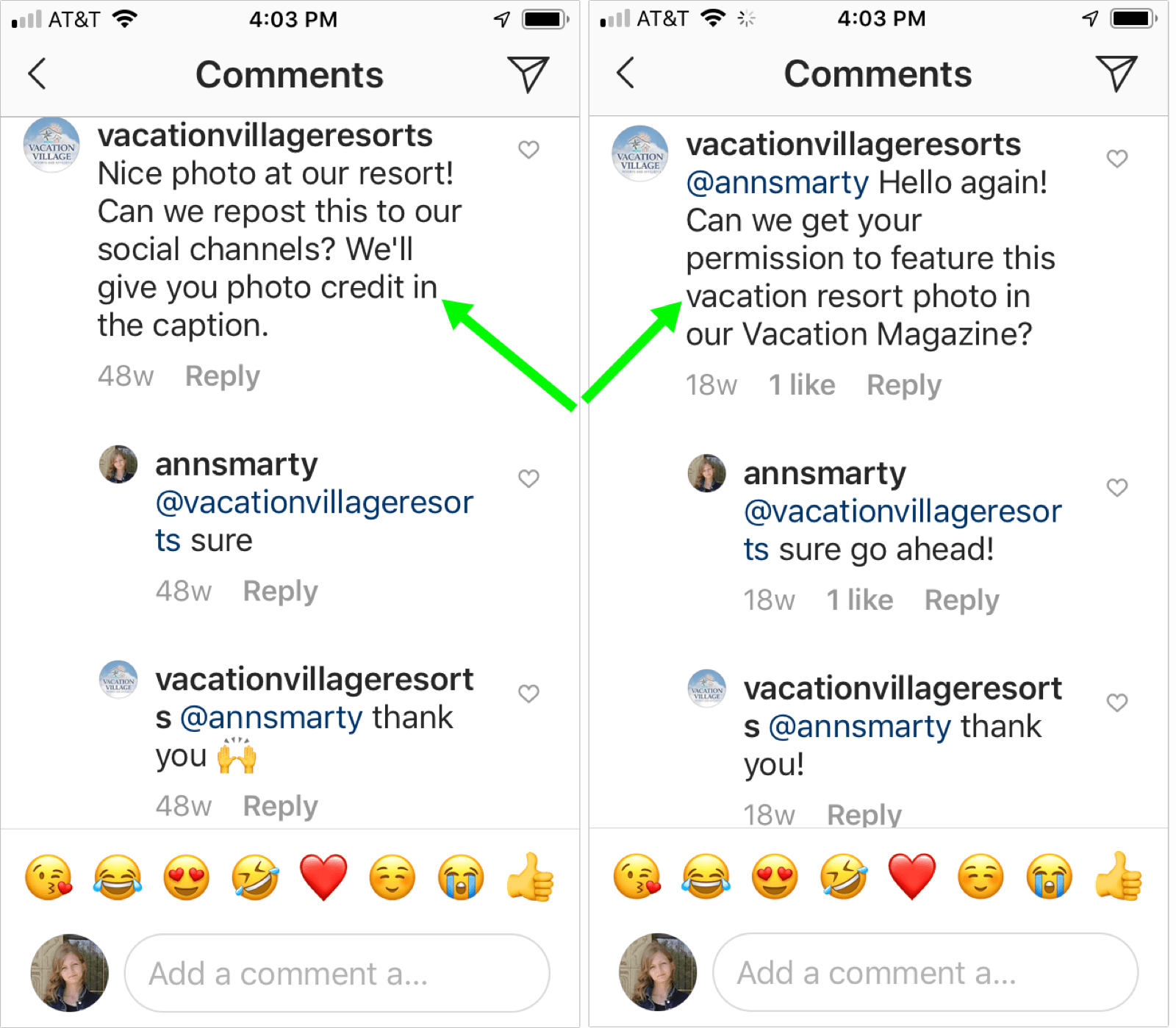 UGC Instagram feed