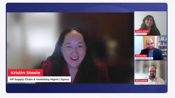 Panelists on a screen.