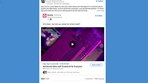 LinkedIn Thought Leader Event Ads