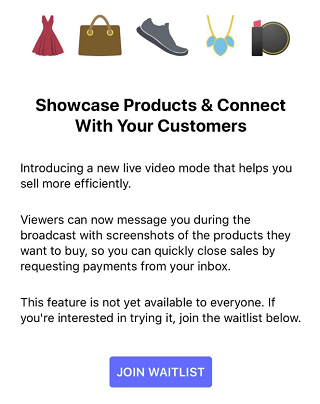 Facebook Live for sellers description
