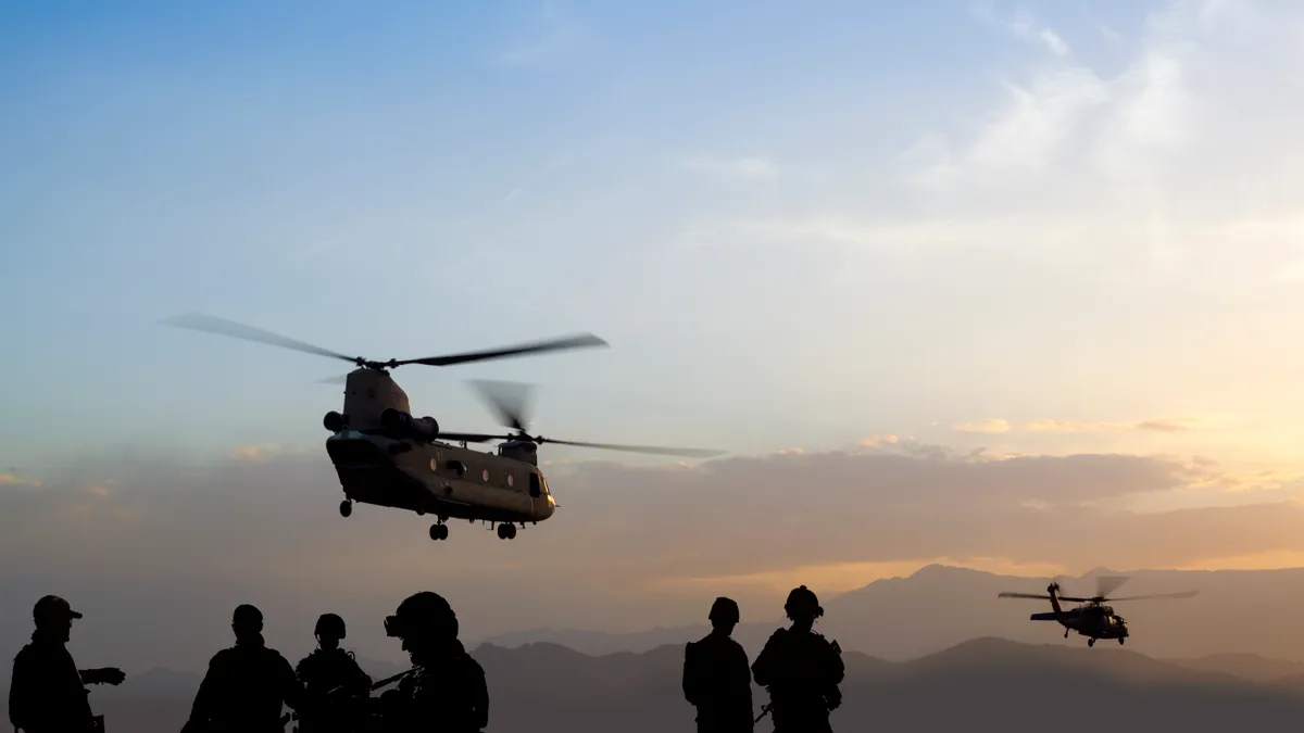 Military mission at dusk