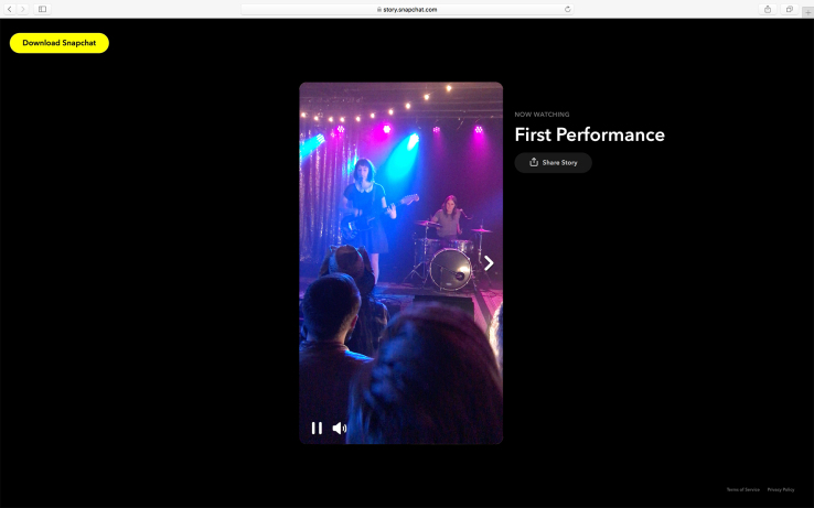Snapchat video links
