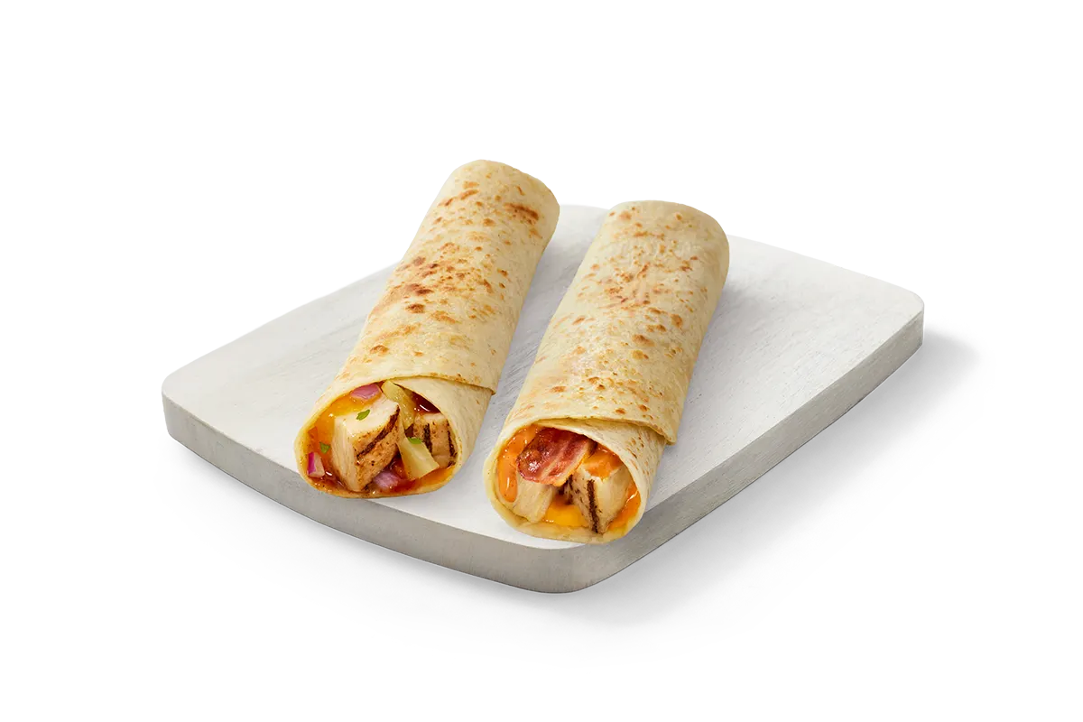 A photogrpah of two wraps from Tropical Smoothie Cafe.