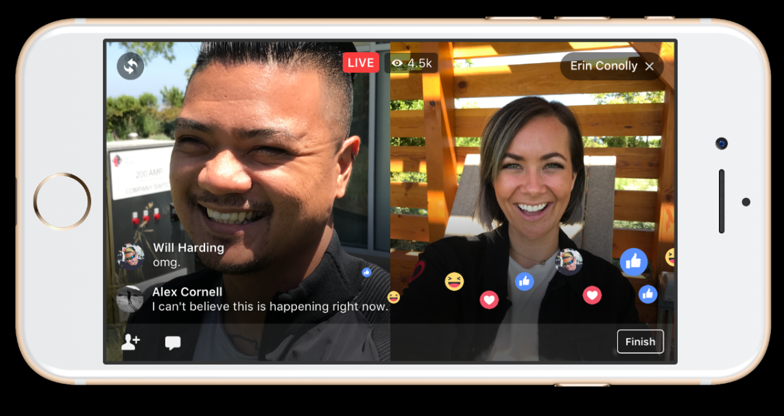 Facebook Live split screen guests