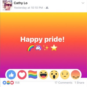 Facebook Pride Reaction