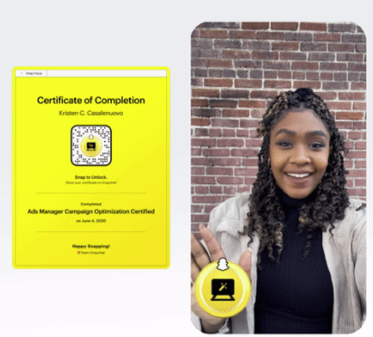 Snap ads certificate