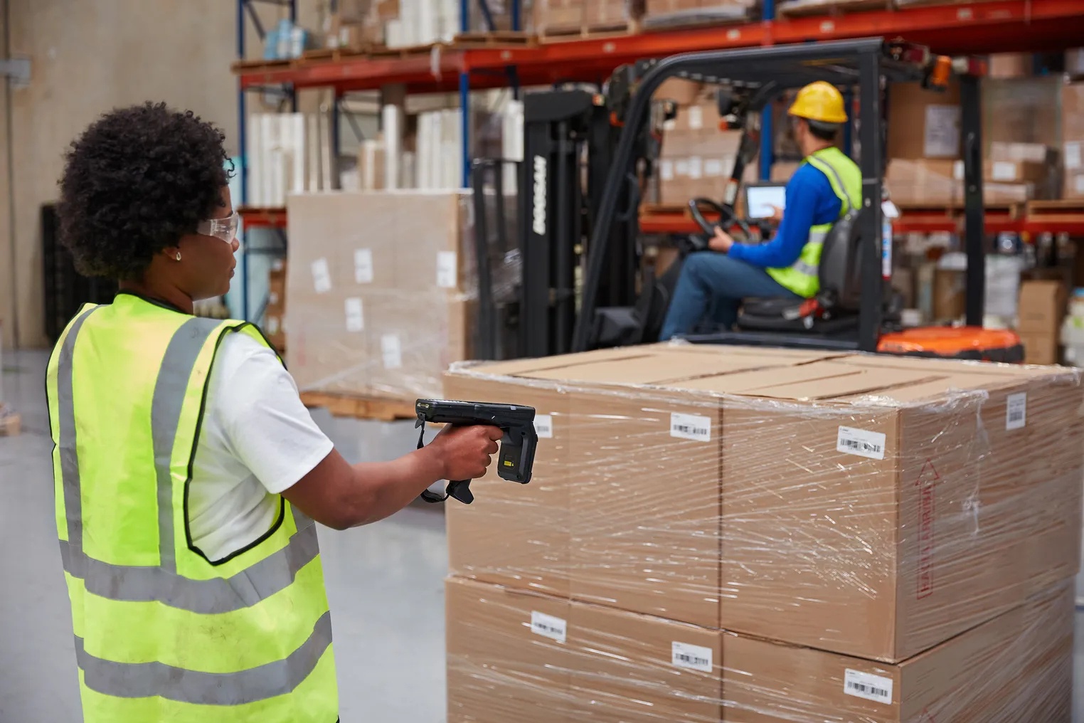 Woman working in warehouse