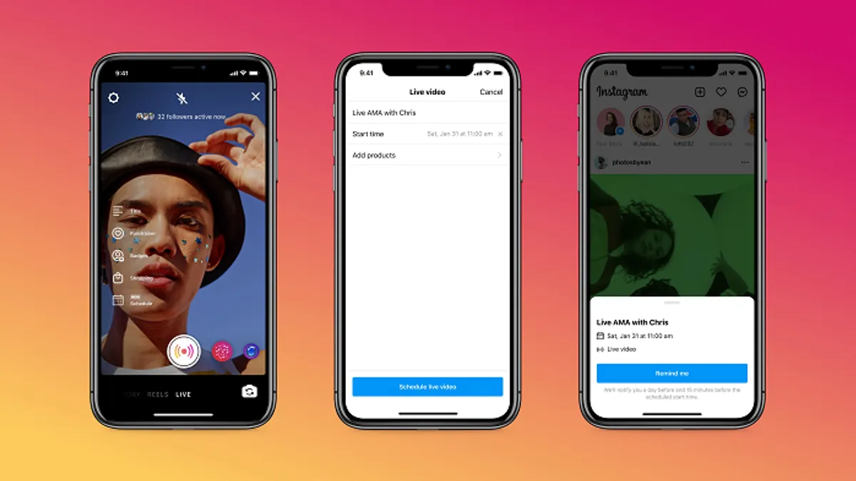 Instagram Live scheduled