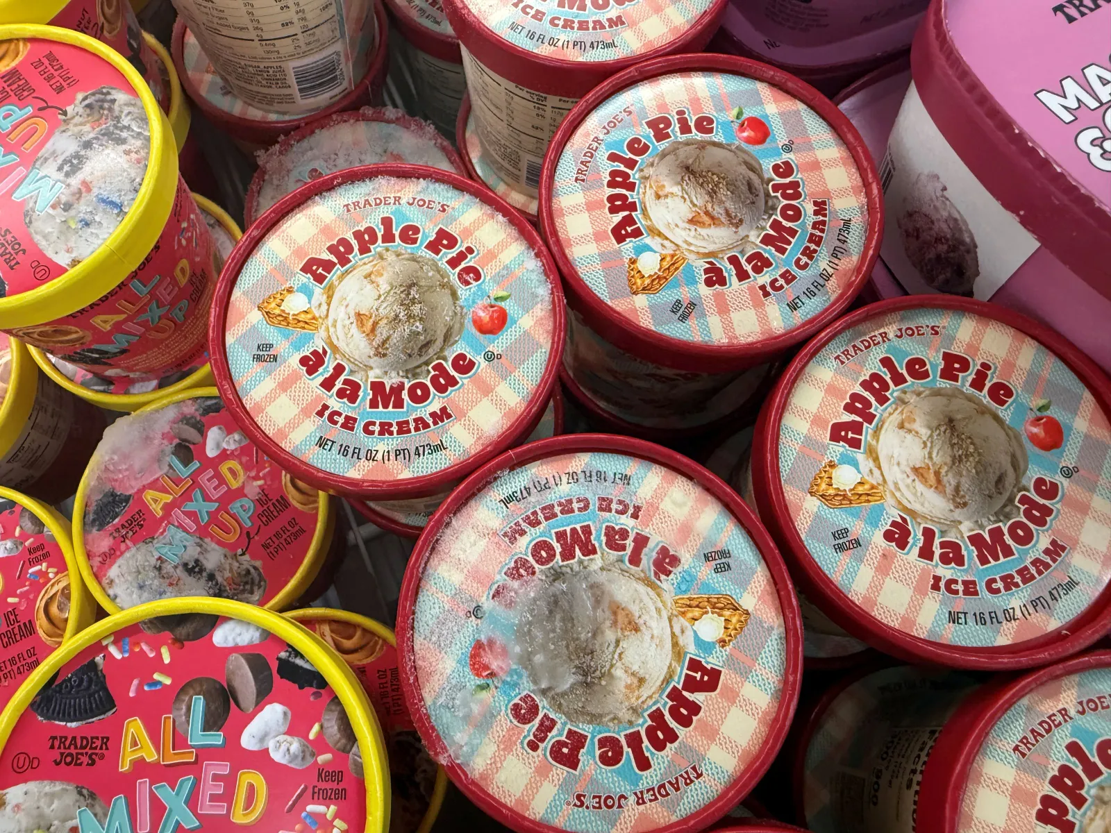 Apple pie ice cream at a grocery store.