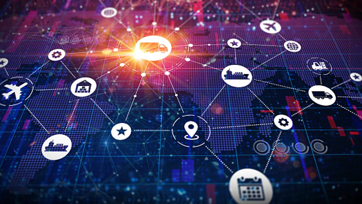 Supply Chain Management - SCM - The Coordinated Process of Producing and Delivering Goods and Services from Suppliers to Consumers