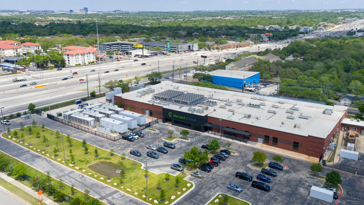 In an aerial view, the Elemental Critical data center facility