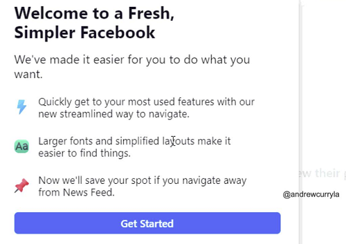 Facebook desktop refresh