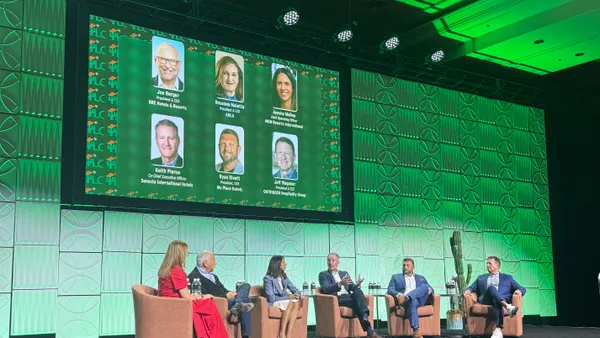 Panelists on a stage