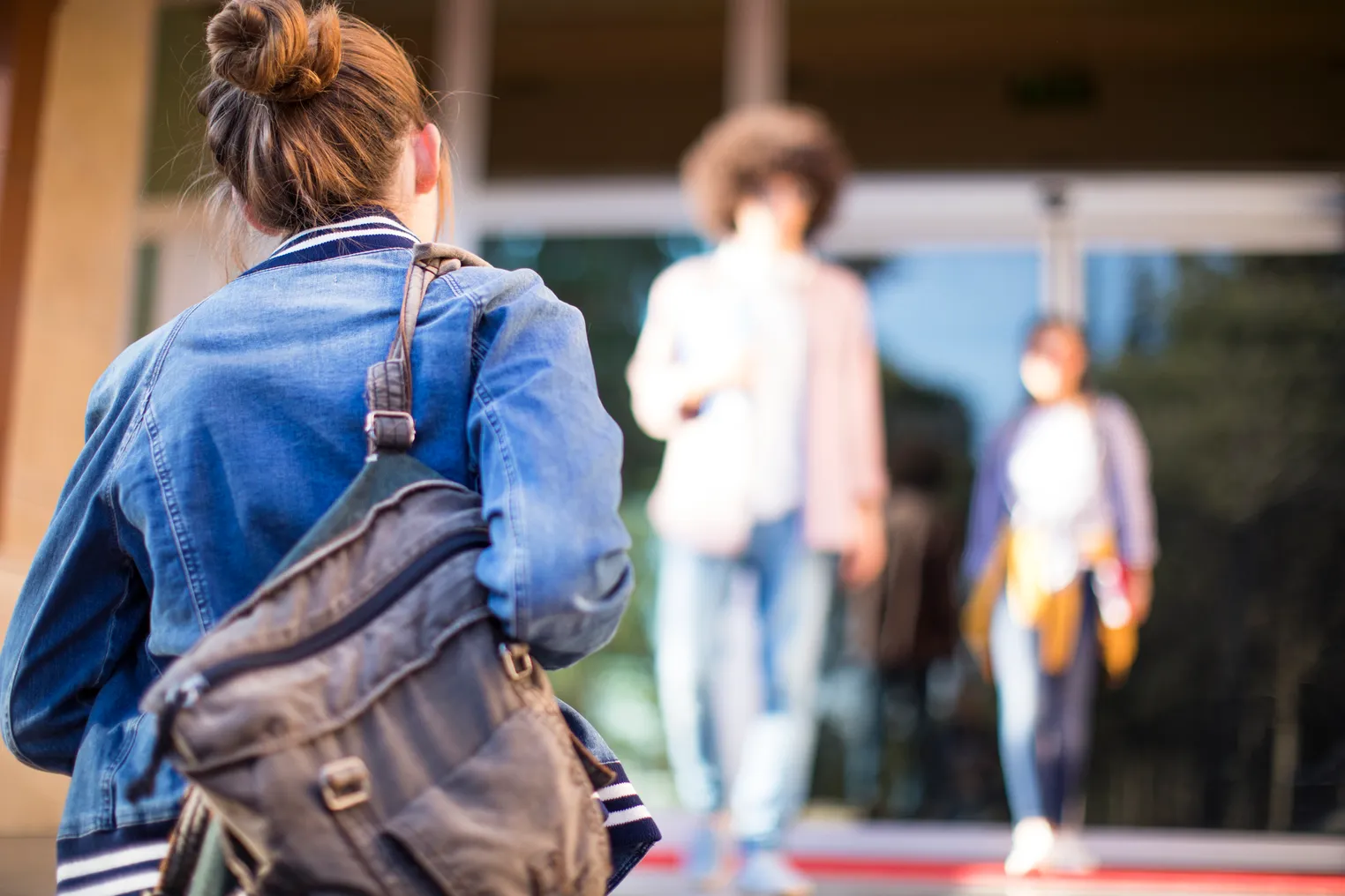 College students walking on campus