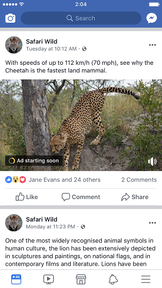 A Facebook video ad example