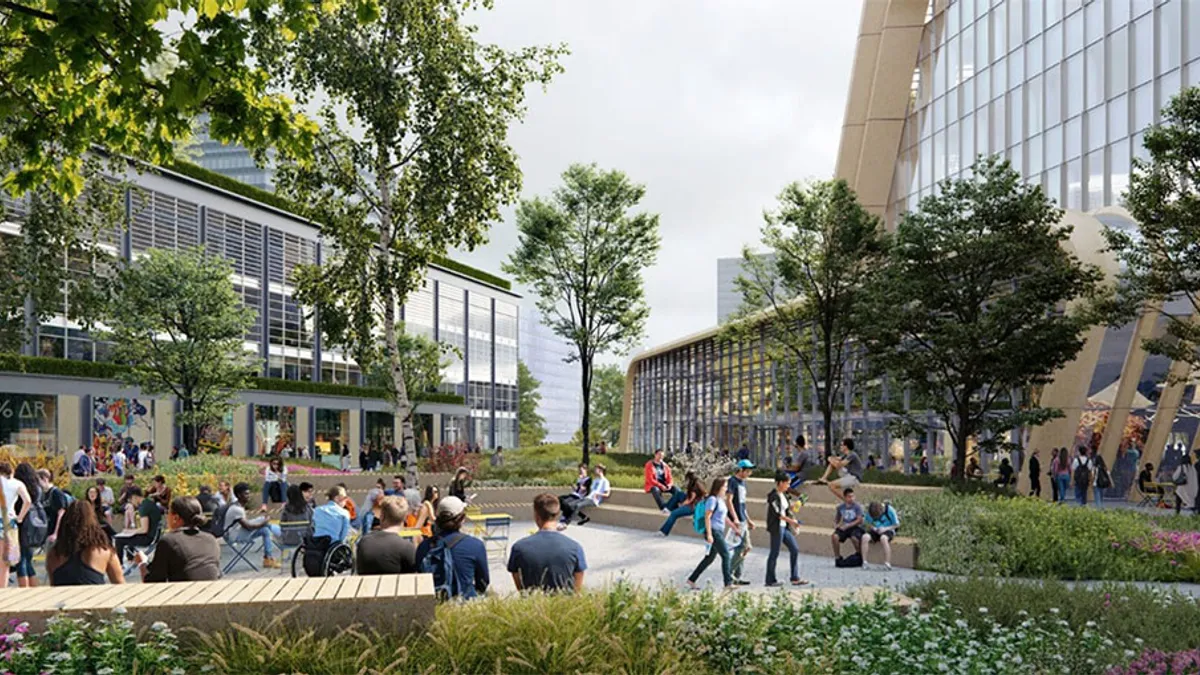 rendering of the District Detroit project