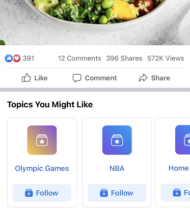 Facebook topic prompts