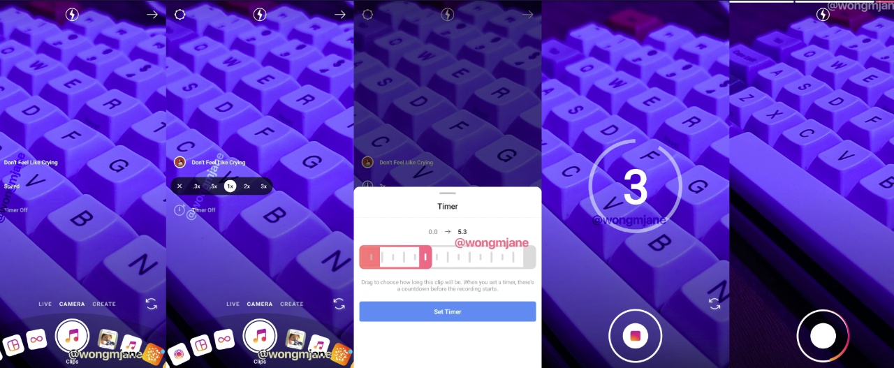 Instagram 'Clips' example 