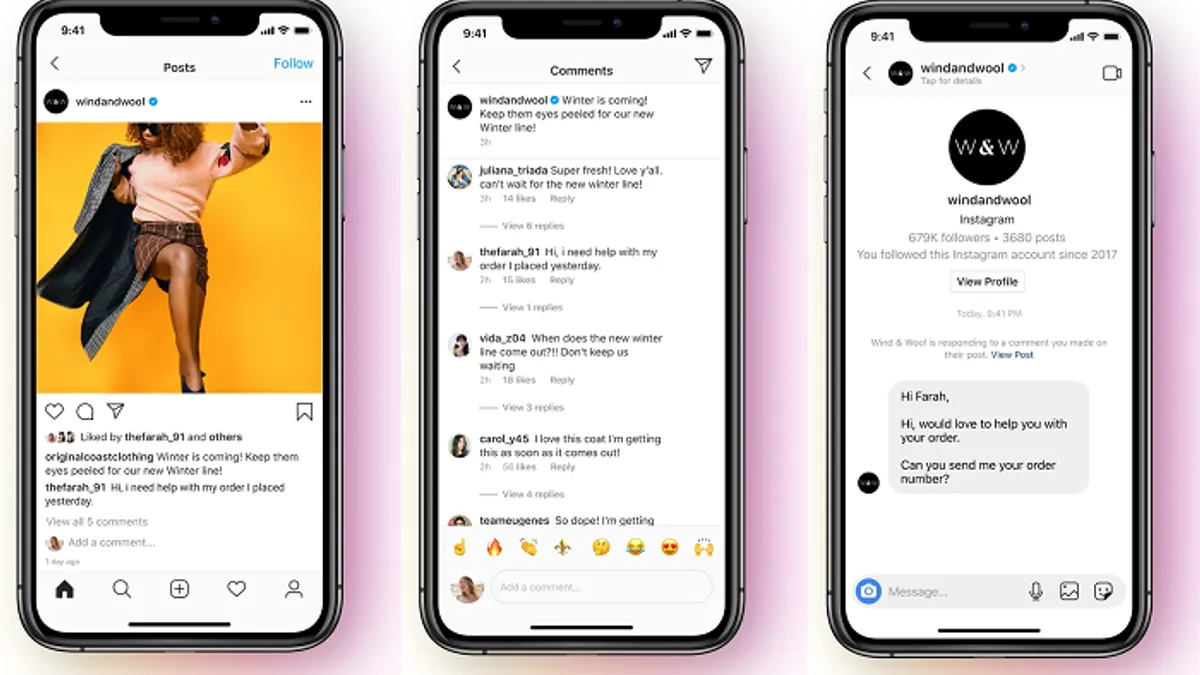 Instagram messaging