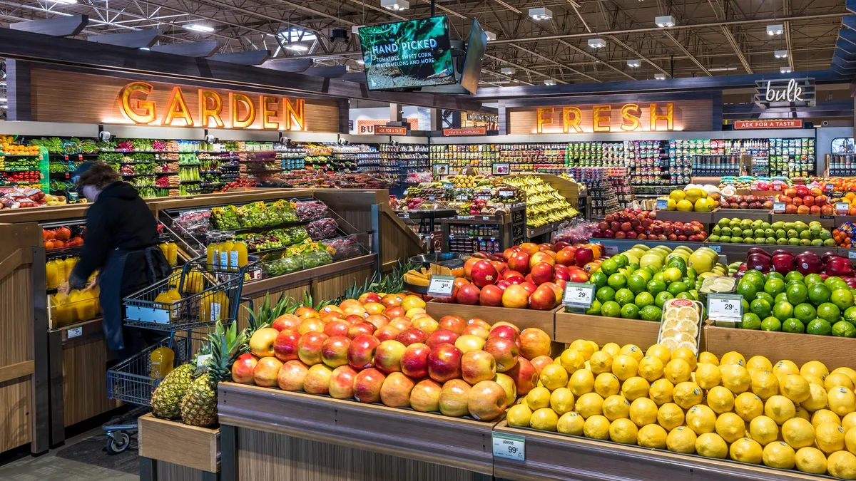 A produce department at a store.