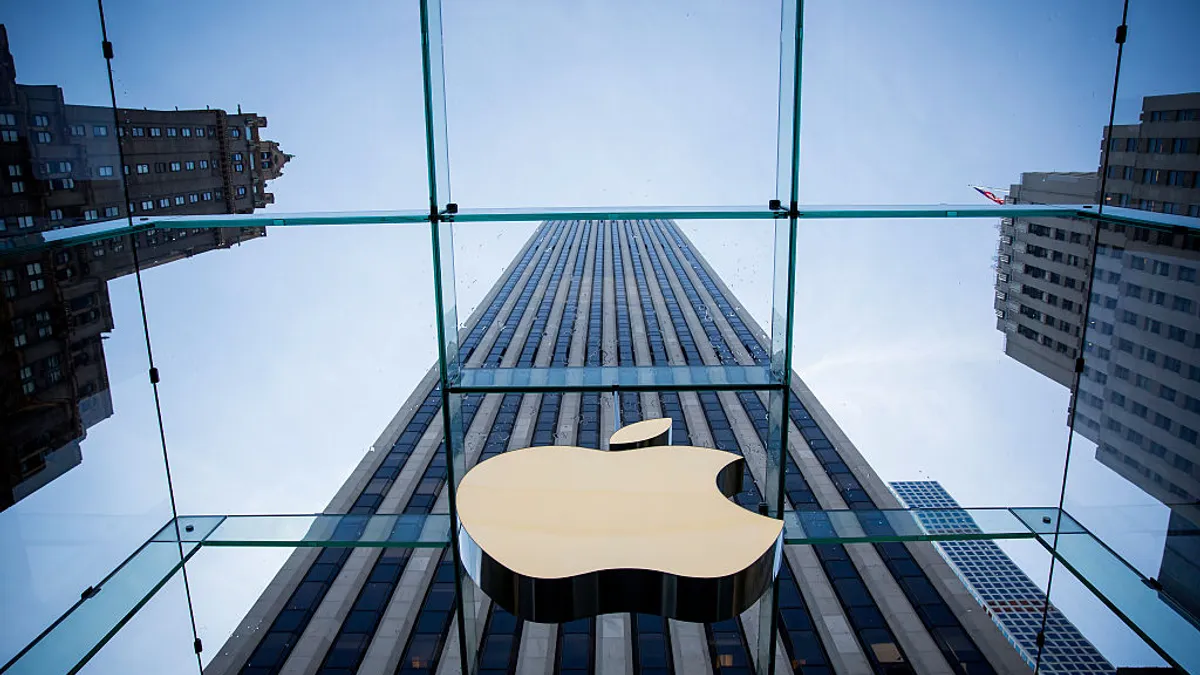 Apple logo displayed at Apple Store in New York City