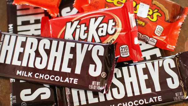 Hershey's chocolate bars are shown on July 16, 2014 in Chicago, Illinois.