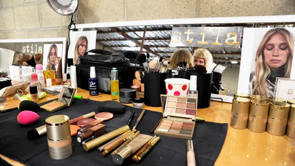 A view of Stila products backstage during a runway show on June 21, 2018 in LA, California.