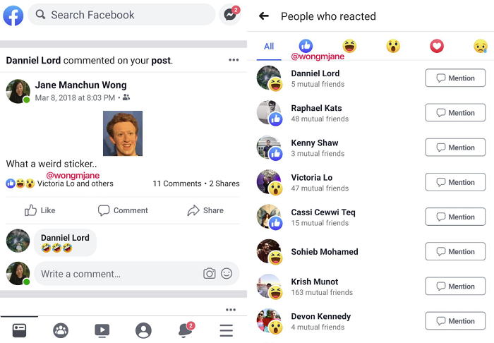 Facebook like test