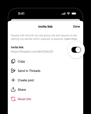 Threads chat invite
