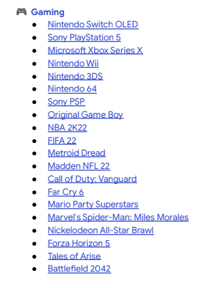 Google Holiday 100 list