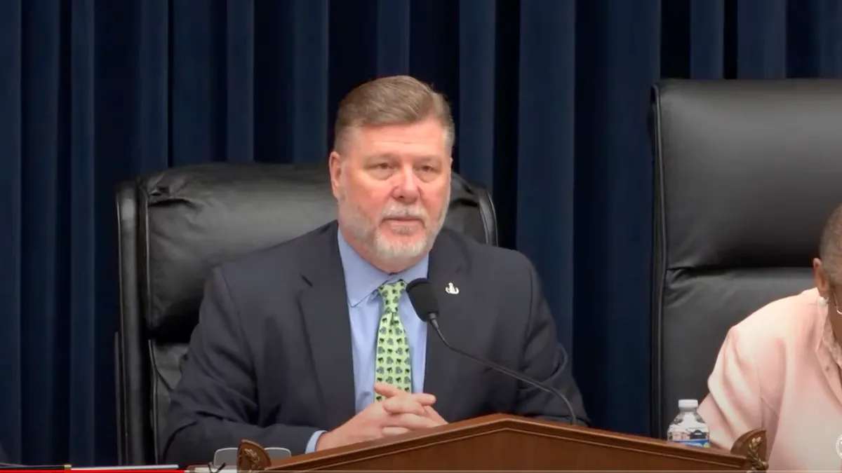 U.S. Rep. Rick Crawford, R-Arkansas, speaking at a hearing of the House Transportation and Infrastructure Committee.