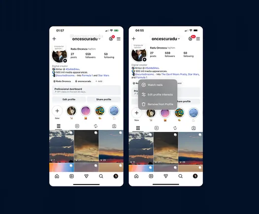 Instagram tests interests display on user profiles