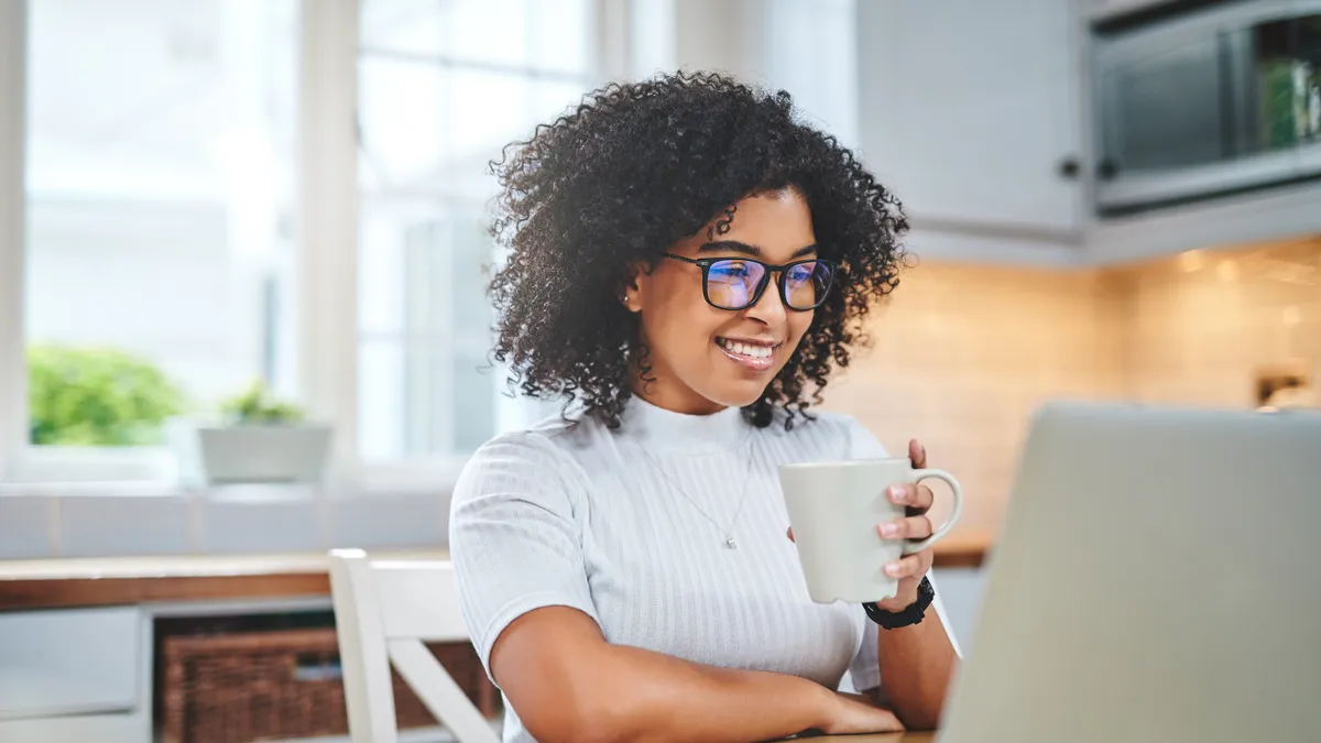 Young woman using a laptop