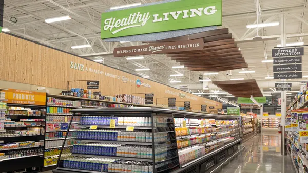 The Healthy Living section at a grocery store.