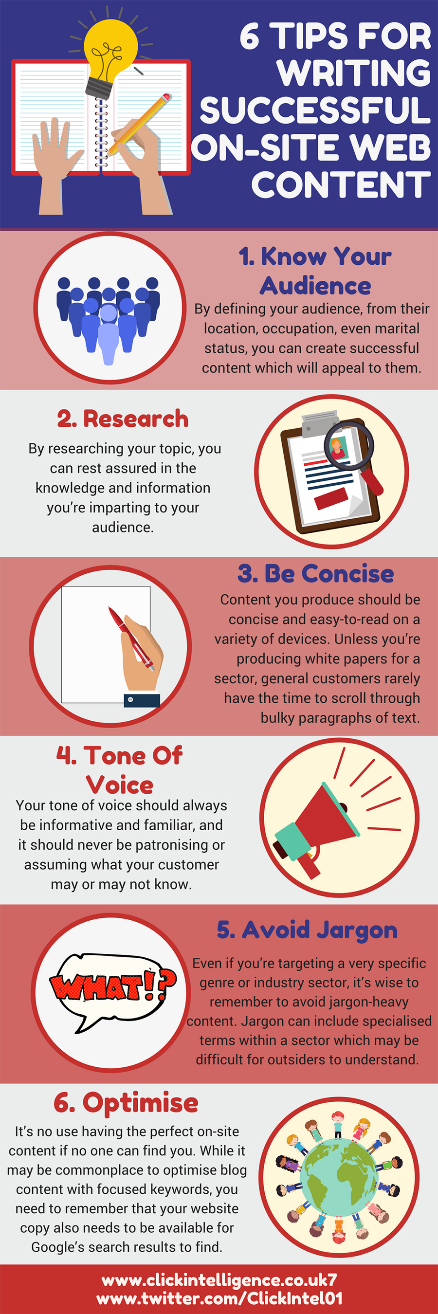 6 tips for writing web content infographic
